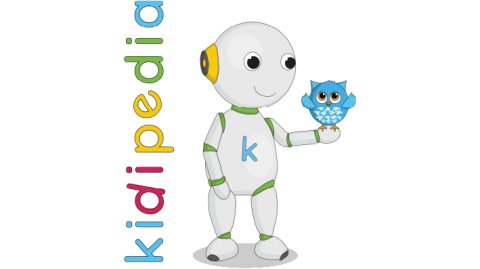 Das Bild zeigt, das Kidipedia Logo. Es besteht aus der Leitfigur Kidi und einer kleinen blauen Eule.